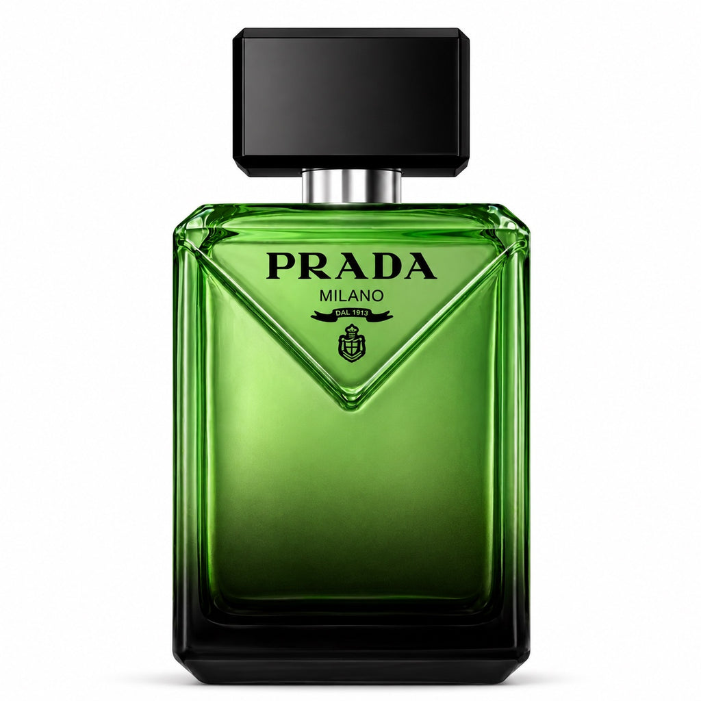 Prada Paradigme fragrance decant on white background
